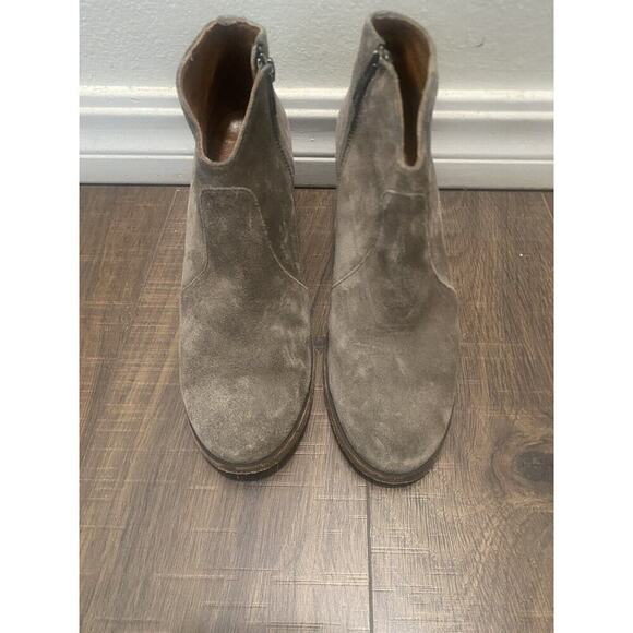 Frye Reina Tan Beige Leather Western Booties Ankle Boots Womens Size 6.5 B - Picture 1 of 5